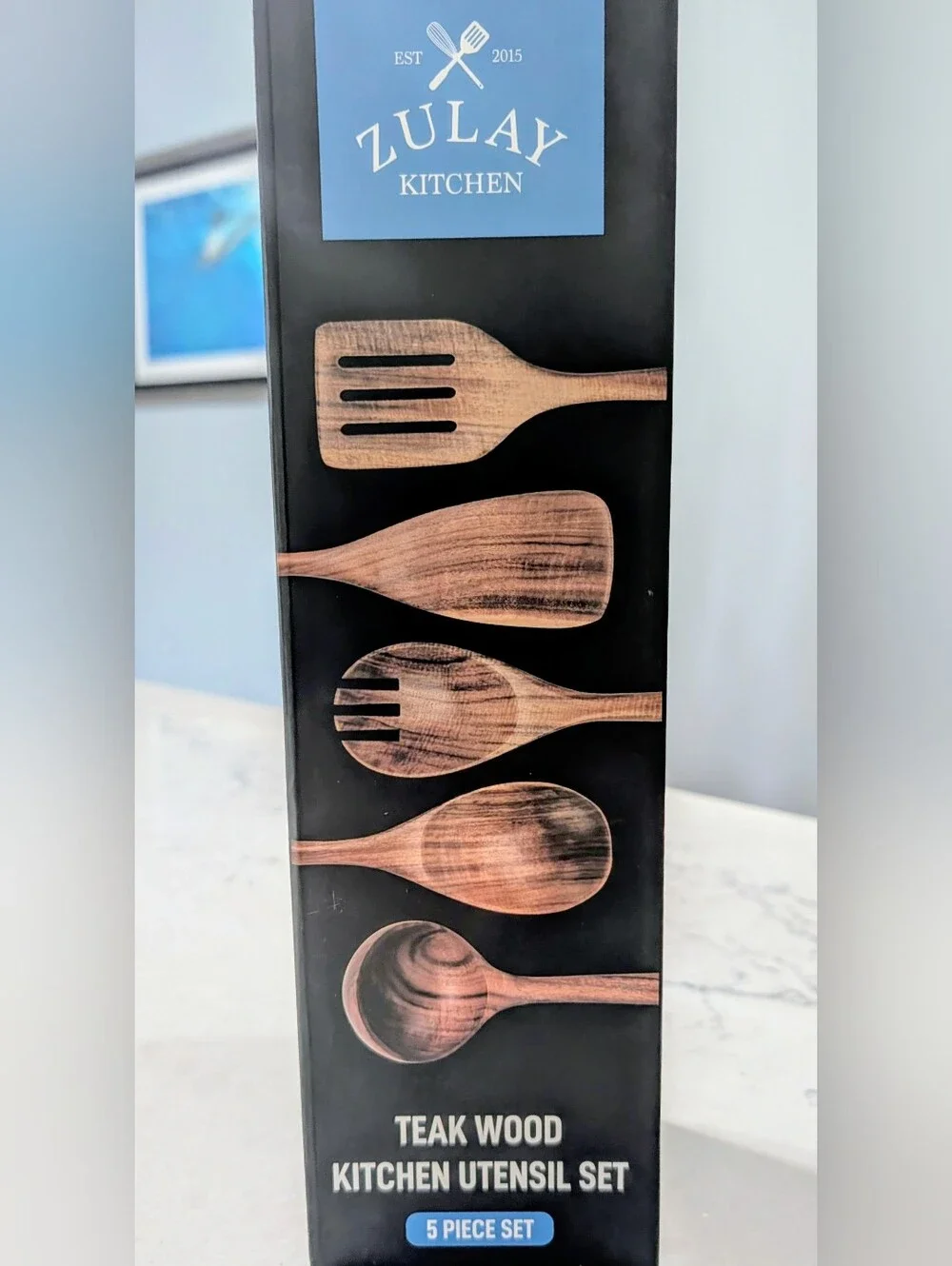 Zulay Kitchen Teak Kitchen Utensil Set - 5 Piece